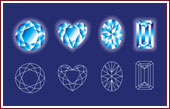 Diamond Shapes: Round Brillant, Heart, Oval, Emerald